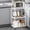 B, variant on Three layer movable kitchen storage rack, household multi-layer storage rack, microwave oven seasoning storage rack with wheels, floor standing miscellaneous sorting rack