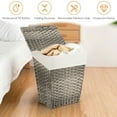 thumbnail image 6 of Gymax Handwoven Laundry Hamper Foldable w/Removable Liner, Lid & Handles Grey, 6 of 10