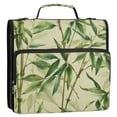 thumbnail image 2 of Water-Resistant 3-Ring Binder Organizer with Multiple Pockets Zipper Binder Bag for Office Bamboo Pattern, 2 of 8