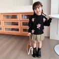 thumbnail image 5 of Esaierr Baby Kids Fall Winter Sweater Jacket 1-8 Years Old Girls Handmade Flower Knit Sweater Pullover Sweet Sweatshirt Tops, 5 of 8