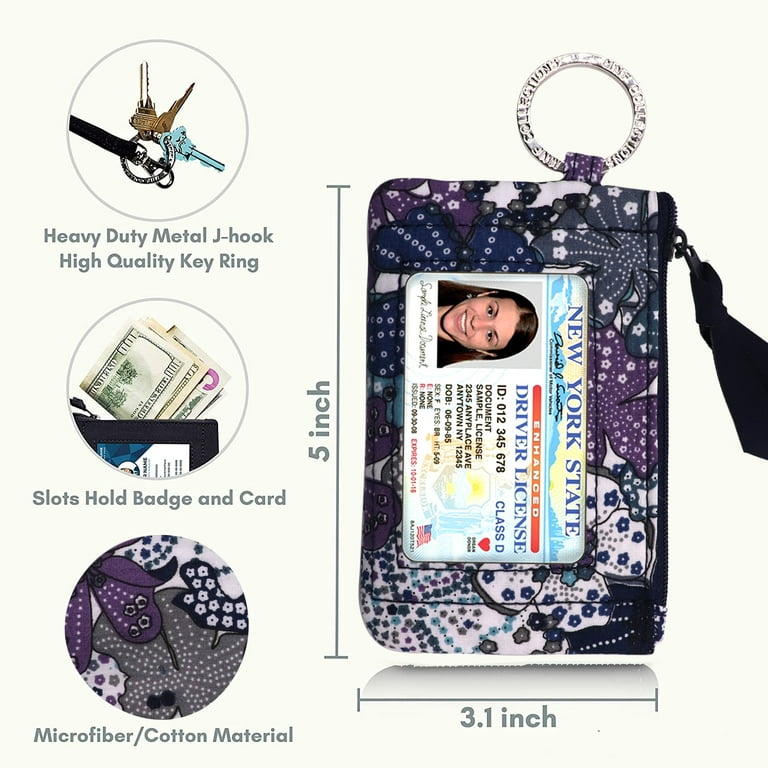  MNF Collections Lanyard with Wallet - Zip ID Case with Lanyard  - Lanyard Wallet with id Holder, ID Case Wallet for Cash, Cards, Coin, Card  Holder Keychain with Zippers- Microfiber 