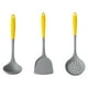 thumbnail image 1 of 1 set mango de acero inoxidable silicona práctico utensilios de cocina (gris amarillo), 1 of 5