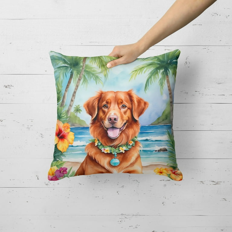 Nova Scotia Duck Tolling Retriever Luau Throw Pillow 18 in x 18 in