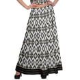 thumbnail image 5 of Moomaya Printed Cold Shoulder Cotton Crop Top Skirt Set Party Wear Ethnic Set, 5 of 6
