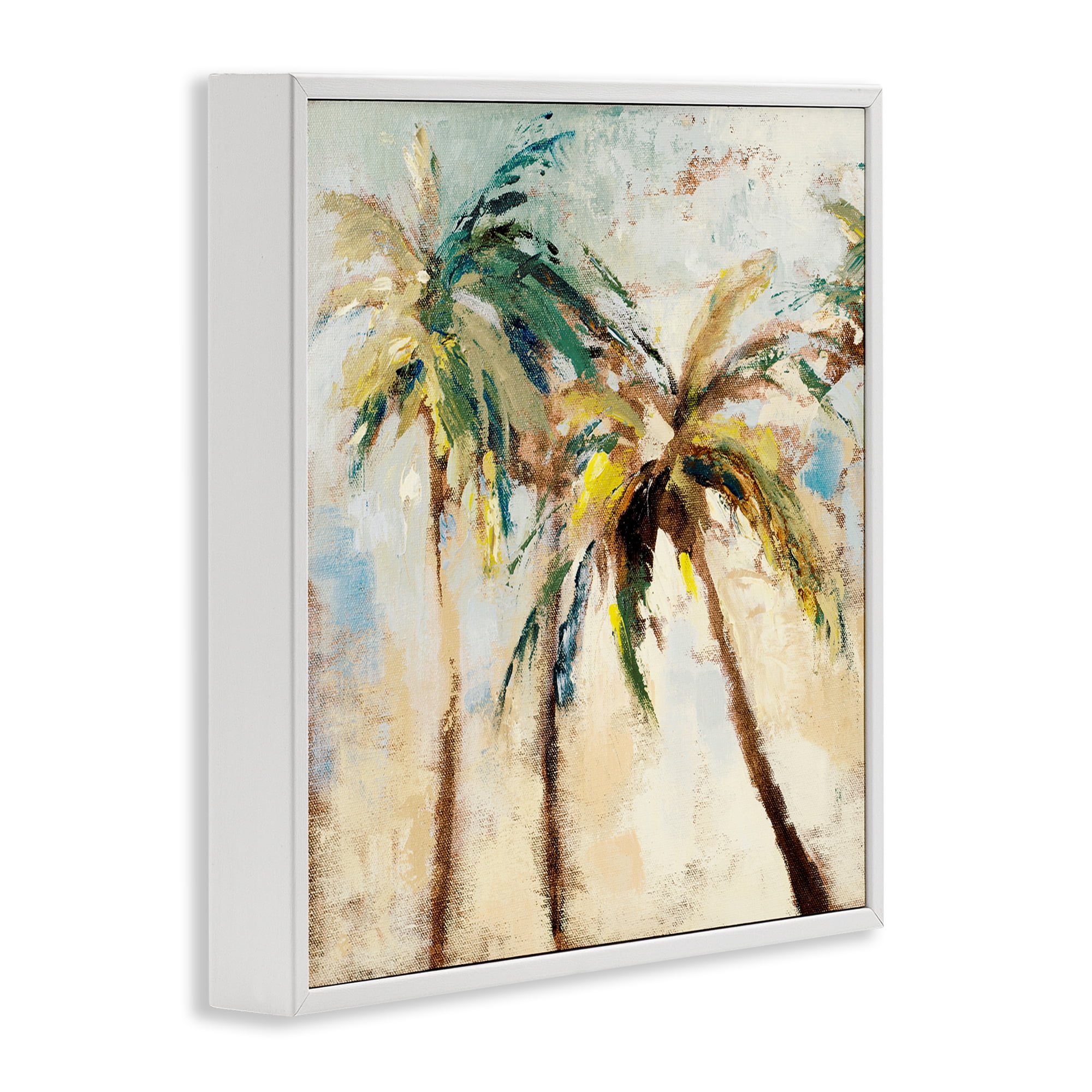 Stupell Industries Tall Palm Trees Abstract Botanical & Floral Painting White Framed Art Print Wall Art, 24 x 24