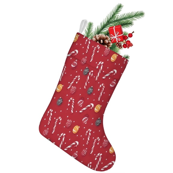 Christmas Stockings,Red Christmas Candy Cane Pattern Stockings Christmas,14.8'' Xmas Stockings,Christmas Party Favors,Christmas Party Decorations,Christmas Stockings Personalized