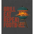 thumbnail image 4 of Grill, Eat, Repeat, Football Adult Charcoal Crew Neck Short Sleeve Tee-XL, 4 of 4