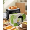 thumbnail image 5 of Fsddascl Boho Middle Century Toaster Cover 2 Slice, Small Kitchen Appliance Covers, Abstract Green Geometric Leaves Toaster Oven Cover with Loop, Bread Machine Cover Polyester Dust Cover Protection, 5 of 5