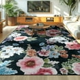 thumbnail image 2 of Wellber Area Rug Soft Vintage Floral Rugs Non Slip Carpet for Bedroom Living Room Home Deocr,4'x6',Black, 2 of 6