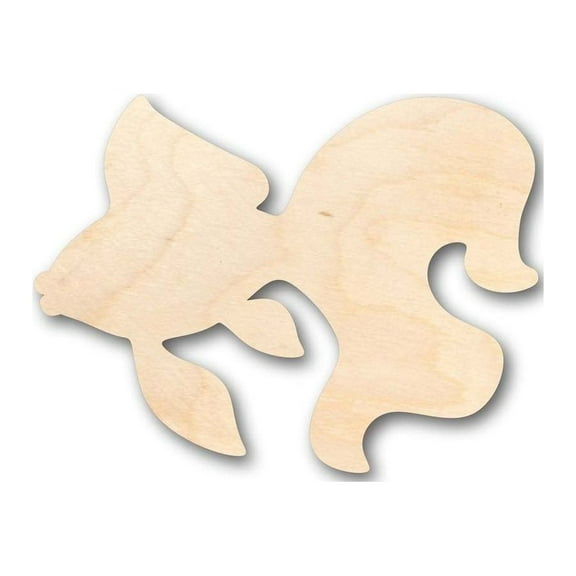 Unfinished Wood Goldfish Shape - Pet - Ocean - Craft - up to 46" DIY 4" / 1/8"