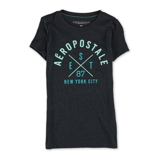 Camiseta Gráfica Aeropostale EST 87 Mujer Negra Mediana