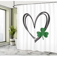 thumbnail image 4 of Ambesonne Irish Shower Curtain, Heart with Shamrock Leaves, 69"Wx70"L, Dark Grey Green White, 4 of 4