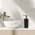 thumbnail image 2 of Unique Bargains 1 Pc Classic Vertical Lines Soap Pump Dispenser for Hotel 350ml Silver Tone Black, 2 of 6