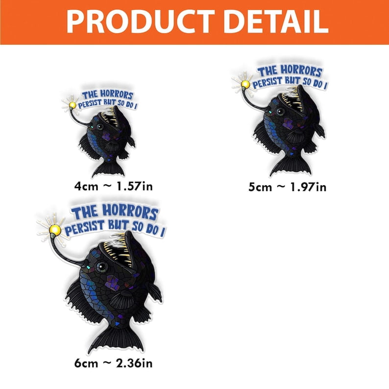 TiniDecor Anglerfish Badge Reel, Funny Retractable ID Holder with Quote, Work Accessory Gift