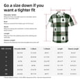 thumbnail image 4 of Picia Green White Lumberjack Plaid Gentle Cotton Regular Fit Short Sleeve Casual Hawaiian Shirt for Men-3X-Large, 4 of 9