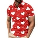 thumbnail image 1 of Camisa Casual Impresa Del Día de San Valentín de los Hombres, Manga Corta Top Del Botón de la Solapa para el Aire Libre Y el Ocio, Suéter de Tela de Malla Ligera, 1 of 9