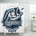 thumbnail image 1 of ABPHQTO Cortina de ducha Perca Pescado y Caña de pescar Lubina Creando Emblemas 152x180 cm, 1 of 2