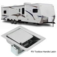thumbnail image 3 of Toolbox Lock Handle Latch, 84 X 68mm 304 Stainless Steel Simple Installation Smooth  Door Tool Box Lock Handle Latch  for RV Trailer Camper Truck, 3 of 7
