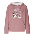 thumbnail image 5 of Jsaierl Women's Christmas Waffle Hoodies Cute Christmas Graphic Sweatshirt Soft Pullover Sweater Tops Round Neck Dressy Casual Long Sleeve Shirts Christmas Clothes, 5 of 5