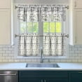 thumbnail image 3 of Kitchen Curtains 24 Inch Short - 3 Panel Set, Shark Whale Dolphin Ocean Theme, Rod Pocket Window Curtain, 100% Polyester for Nautical Farmhouse Kitchen, Easy Wash, 3 of 6