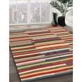 thumbnail image 3 of Ahgly Company Machine Washable Indoor Rectangle Contemporary Brown Red Area Rugs, 7' x 9', 3 of 7