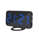 thumbnail image 1 of Pantalla LED Reloj digital Reloj despertador de mesa regulable automático con modo de repetición Puerto USB dual, Pantalla negra, azul seitruly EL3016-08B, 1 of 2