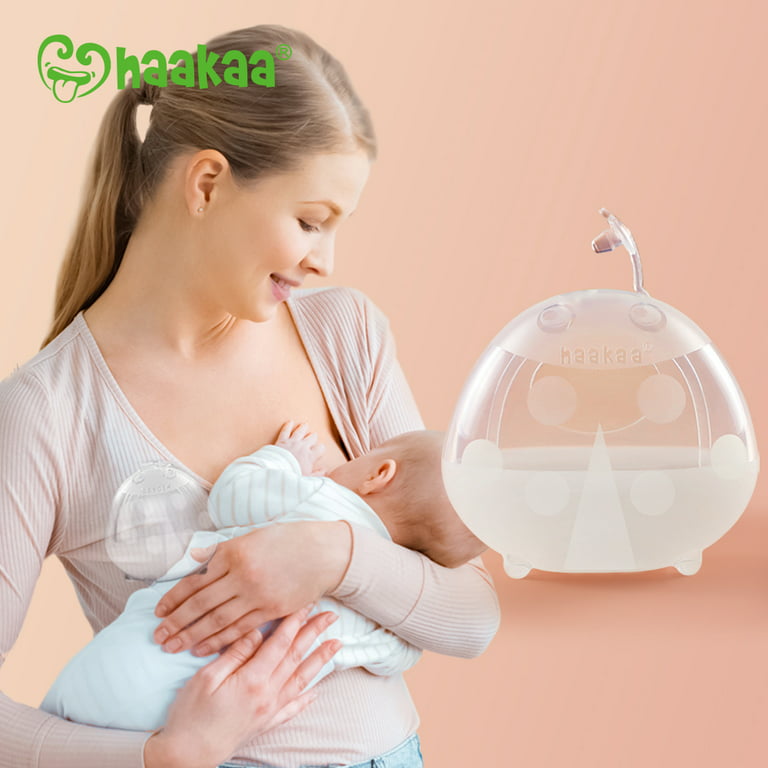haakaa Manual Breast Pump Collector 4oz/100ml and Ladybug Milk Catcher for  Breastfeeding 2.5oz/75ml Combo, Made of Food Grade Silicone