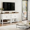 thumbnail image 6 of BOBOKY Farmhouse Console Table with 2-Door Cabinet & 2 Drawers, Coffee Bar, Entryway Table with Storage Shelf, Sofa Tables Buffet Sideboard for Kitchen, Hallway, Dining, Living Room,White, 6 of 8