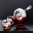 thumbnail image 1 of Globe Decanter Set with Lead-free Carafe Exquisite Wood-stand and 2 Whisky Glasses Whiskey Decanter Globe Grade New Dropshipping Sets, 1 of 5