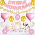 thumbnail image 3 of 3rd Birthday Party Decorations for Girls Pink and Gold - Happy Birthday Banner Cake Topper, Gold Little Miss Threenager Garland, Large Number 3 Foil Balloon and Pink Heart Balloons, 3 of 5