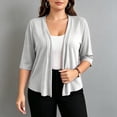 thumbnail image 3 of fatyb Womens Plus Size Cardigan Half Sleeve Lightweight Jacket Open Front Summer Casual Loose Cover Up, 3 of 7