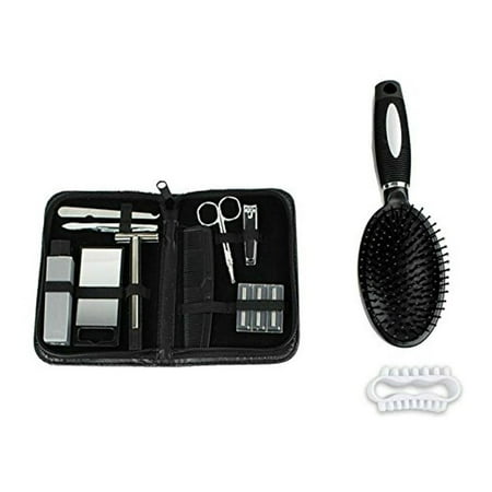 New Men's Grooming Kit With Travel Case & Brush -13 Piece