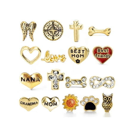 Locket Charm Gold Plated - Floating Charm Necklace Gold Plated Locket Charms - Select Your Charm