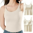 thumbnail image 2 of Seductiva womens white camisole tank top Women with Chest Pads Five Fingers Without Ring Bra Cups One Sports Camisole 0 1PC, 2 of 5