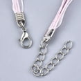 thumbnail image 3 of 100 pc Waxed Cord and Organza Ribbon Necklace Making with Iron Lobster Claw Clasps Platinum Pink 17.6 inch~17.8 inch(45~45.5cm) 7mm, 3 of 3