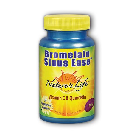 Nature's Life Bromelain Sinus Ease 1200mg | With Vitamin C & Quercetin |