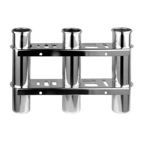 3 Slot Steel Fishing Rod Mount Marine Accessory Heavy Duty Stainless Steel Fishing Rod Rack Suitable for Yachts & Boats