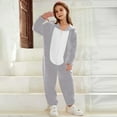 thumbnail image 2 of SwiftWear Christmas Matching Family Pajamas Set Festive Onesie with Animal Ears Hood, Xmas Theme Fleece Loungewear Pjs for Home Celebration (Gray), 2 of 6