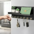 thumbnail image 5 of Shoreew Wooden Key Holder Wall Mounted Storage Rack with Hooks Strong Load-bearing Solid Construction Easy to Install Entryway Storage Shelf, 5 of 6