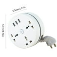 thumbnail image 2 of Klonfd Universal Power Strip 5. Extension Cord With 3 And 3 USB Ports Retractable Plug Power Strip Multiple Plug Adapter For Home Hotel Travel, 2 of 5