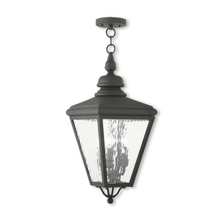 

Outdoor Pendants 3 Light With Hand Crafted Solid Brass Clear Water Black size 11 in 180 Watts - World of Crystal