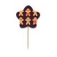 thumbnail image 1 of Gingerbread Cookie Men mas Toothpick Flags Star Lable Cupcake Picks, 1 of 3