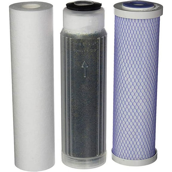 Reverse Osmosis Deionization (RODI) 10" Replacement Filter Kit (Sediment Cartridge, Carbon Cartridge, Color Indicating DI Cartridge Filled with MBD-30 Nuclear Grade Resin)by CFS