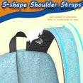 thumbnail image 4 of 17 Inch Lightweight Backpack,PVC Waterproof Oxford Fabric, Ergonomically Designed, with Large Capacity, Denim Cowboy Jean Style, 4 of 5