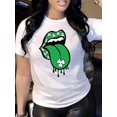 thumbnail image 1 of Women'S St. Patrick'S Day T-Shirt, Casual Crew Neck Short Sleeve Top with Applique Drawing, 95% Polyester 5% Spandex Knit Fabric, Summer Regular Length Tee Tee For Adult, Men, Women, Teen, Teenager,, 1 of 8