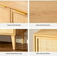 thumbnail image 6 of EYYTHUNG Accent Storage Cabinet Set of 3 Sideboard with Rattan Doors, Boho Farmhouse Buffet Cabinet Adjustable Shelf Credenza, Natural Oak, 6 of 8
