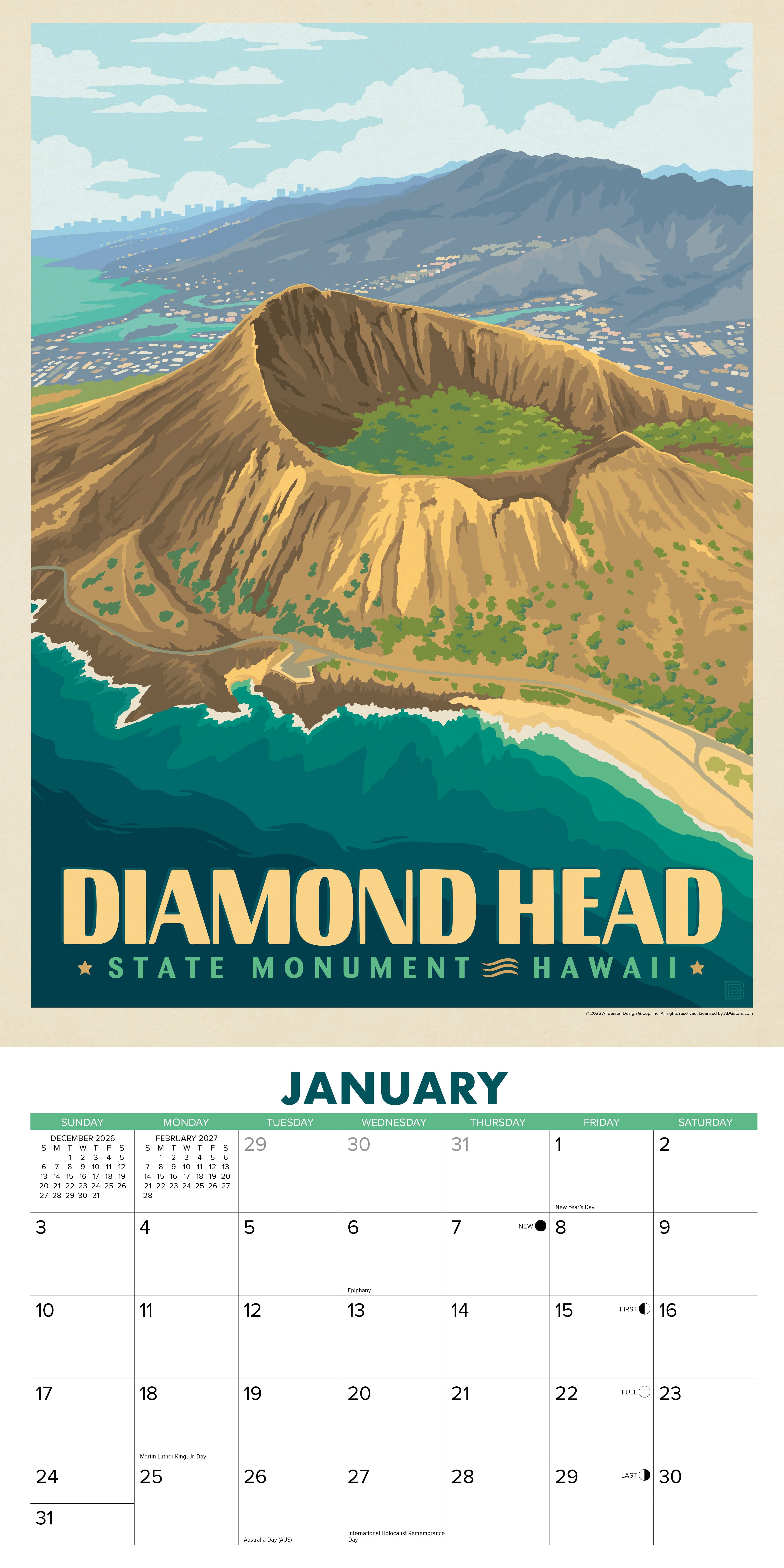 Willow Creek Press, National Landmarks (ADG) 2027 Wall Calendar