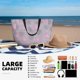 thumbnail image 5 of Fotbe Pink Flamingo Bolsa de Viaje para Playa - Resistente al Agua, Bolsa Tote de Gran Capacidad y Ligera con 7 Bolsillos para Mujeres y Hombres, 5 of 7