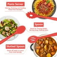thumbnail image 6 of Walchoice 7-Piece Silicone Cooking Utensils Set, Red Kitchen Utensils, Non-stick Gadgets Tools Include Slotted Turner, Soup Ladle, Pasta Server, 6 of 7