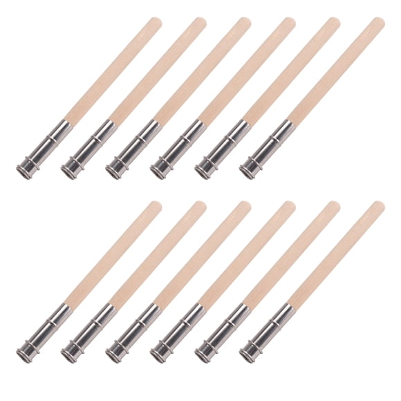 12 Extensores de Lápiz Madera para Artistas con Manejar Metal Ajustable, Alargador, Tirador Lápiz, Soporte Carbón
